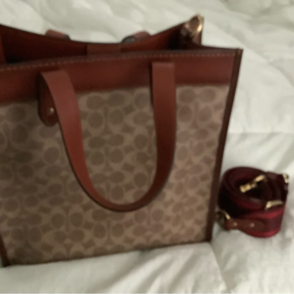 Coach Field Tote 30 in Signature Canvas with leather trim plus Coach wallet